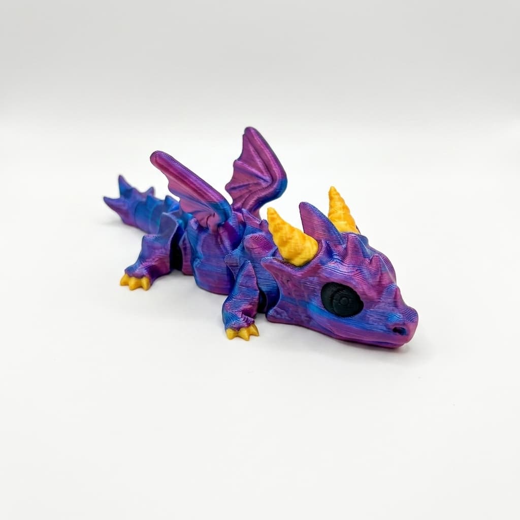 Flexidraak - Babydraakje klein satin multicolor blauw