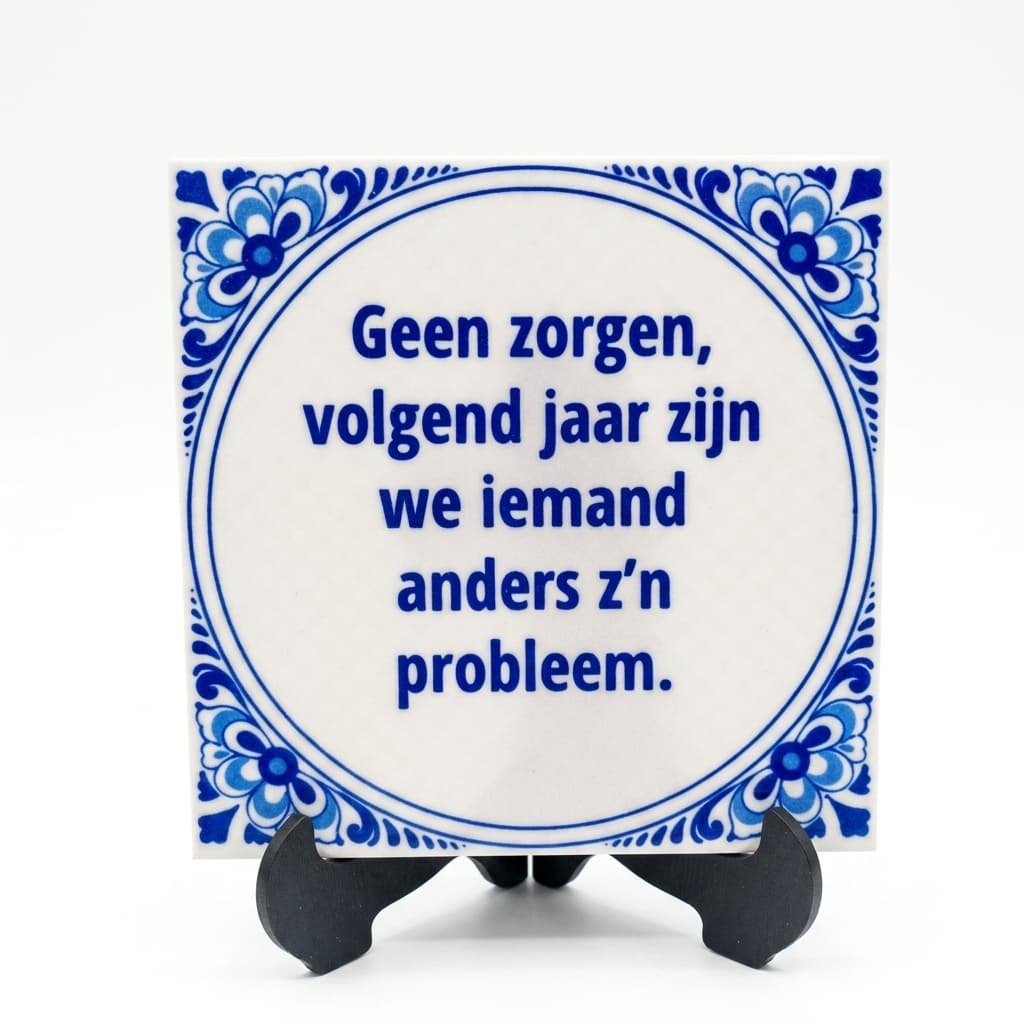 Tegelspreuk - Geen zorgen volgend jaar zijn we iemand